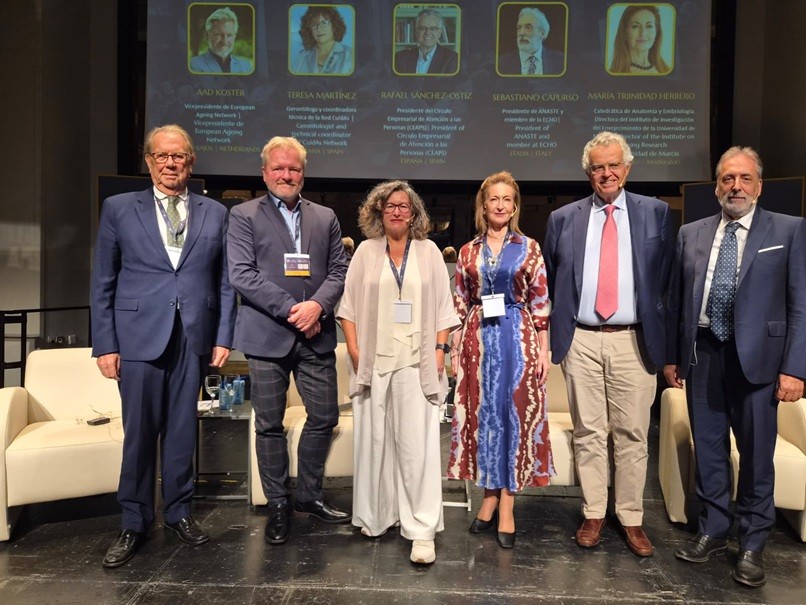 Panel speakers on stage, European Convention on Long-Term Care, Madrid 2026