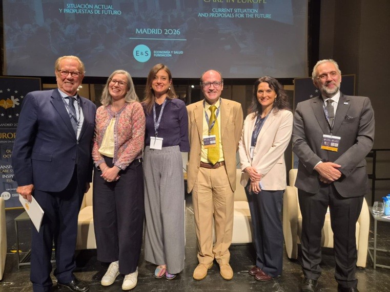Panel speakers on stage, European Convention on Long-Term Care, Madrid 2026